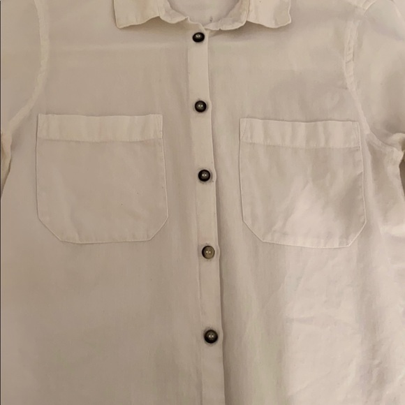 Topshop White Button Up Long Sleeve - Picture 3 of 4